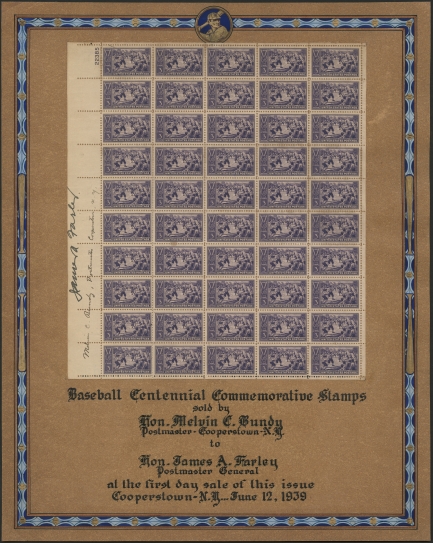 Front cover of a catalogue with stamps and autograph