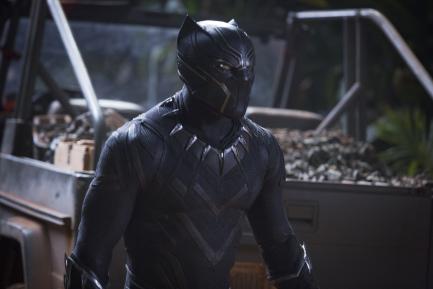 Digital film still of Chadwick Boseman in the Black Panther film