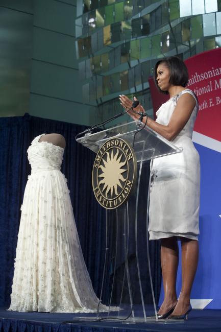 Michelle Obama with inaugural gown