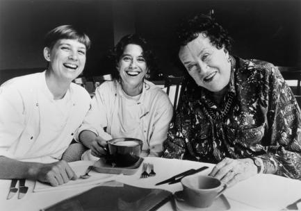 Mary Sue Milliken and Susan Feniger with Julia Child