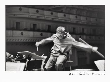 Photo of Bernstein conducting