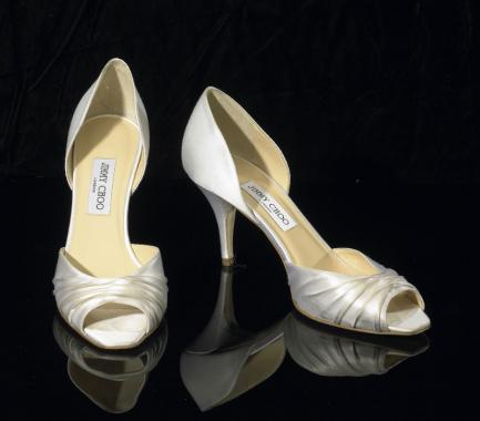 white satin shoes