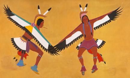Indians at the Post Office - Two Eagle Dancers