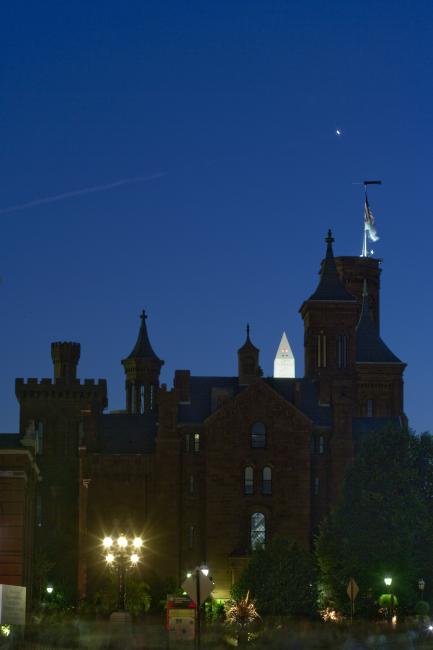 Smithsonian Castle at night