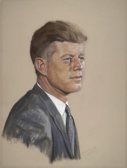 pastel portrait of John F Kennedy
