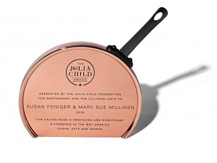Julia Child Award resembling copper skillet