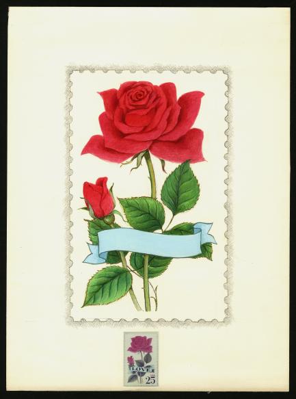 stamp art of rose