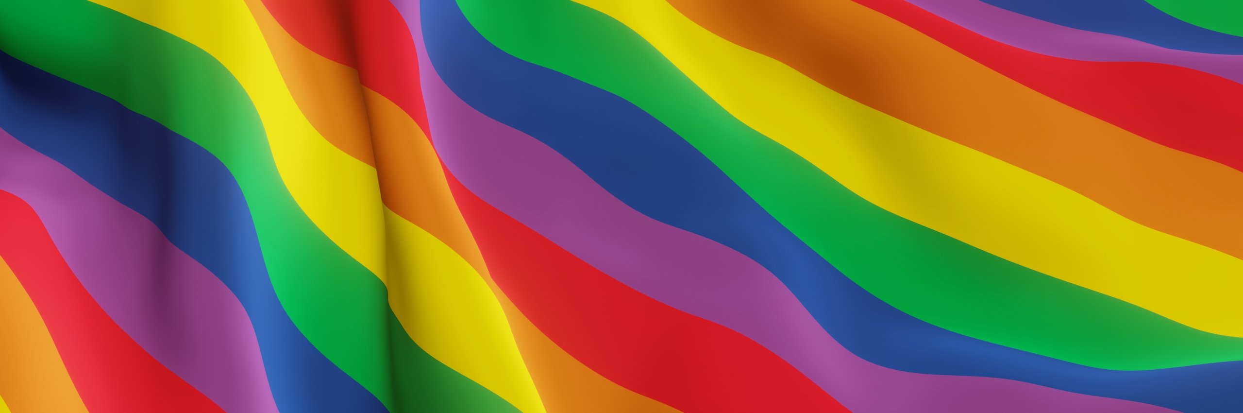 3D Wavy rainbow flag
