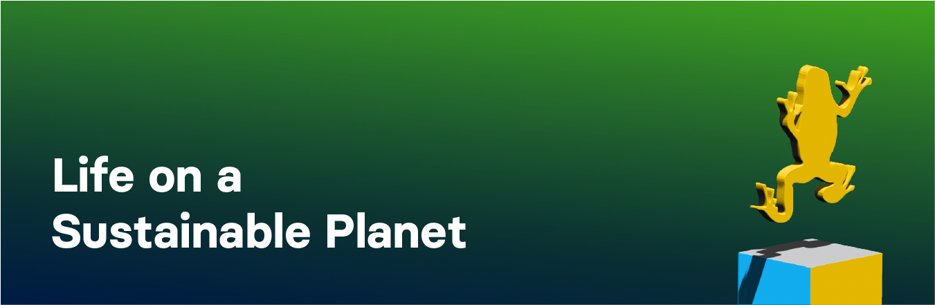 A banner graphic featuring a frog icon on a green gradient background.