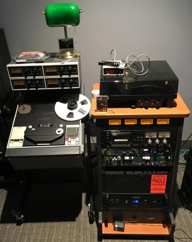 Audiotape player and equipment rack